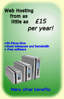 Web Hosting from as little as 15 per year. Free software